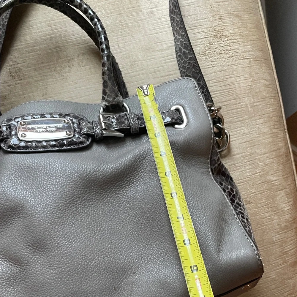 Michael KORS Gray Snake Print Leather Tote Bag
